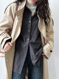 Oxford Cloth Classic Wide Long Sleeved Shirt Women Autumn Office Lazy Outer Wear Casual Overshirt