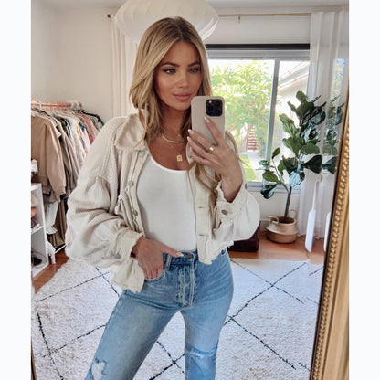 Casual Autumn Winter Waffle Stitching Wash Coat