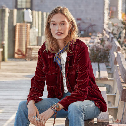 Women Windbreaker Coat Gold Velvet Waist Long Sleeve Jacket Top Women