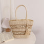 Hollow Out Cutout Shoulder Straw Bag Tassel Portable Straw Bag Woven Bag Vacation Beach Bag Women Bag