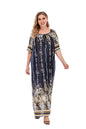 Plus Size Women Loose Home Wear Short Sleeve Dress Floral Print Maxi Dress