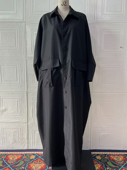Fall Women Clothing Design Bat Loose Long Coat