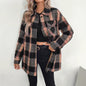 Plaid Composite Plush Casual Women Autumn Winter Warm Coat