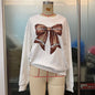 Women's Clothing Top Autumn Winter Sweater Bowknot Halloween Christmas Loose Long Sleeve