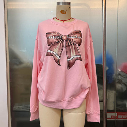 Women's Clothing Top Autumn Winter Sweater Bowknot Halloween Christmas Loose Long Sleeve