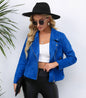 Women Clothing Spring Autumn Collared Zipper Small Long Sleeve Jacket