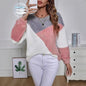 Stitching Double Sided Plush Women Pullover Keep Warm Top Fall Winter