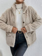Autumn Winter Plush Button Cardigan Casual Coat
