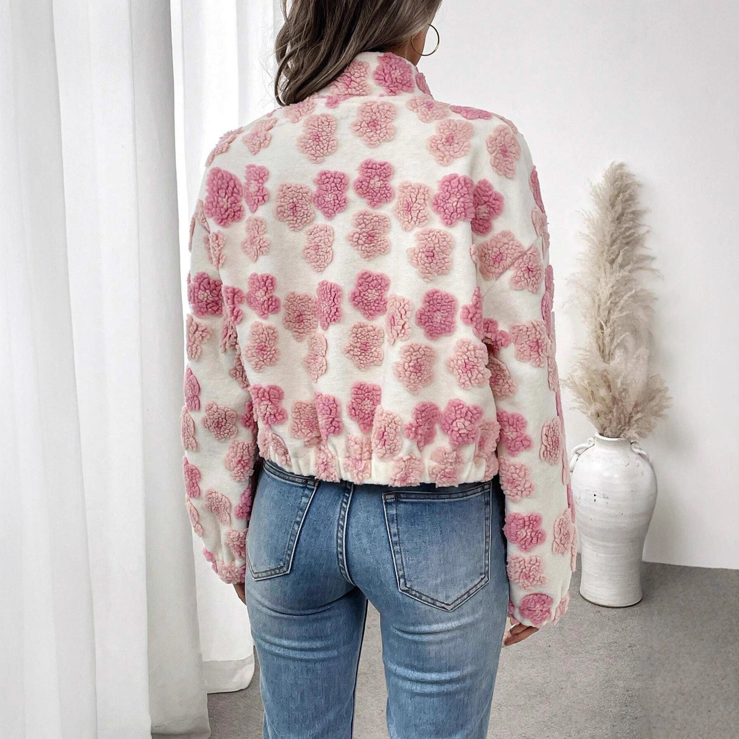 Autumn Winter Suede Jacket Women Short Zipper Office Casual Outerwear Women