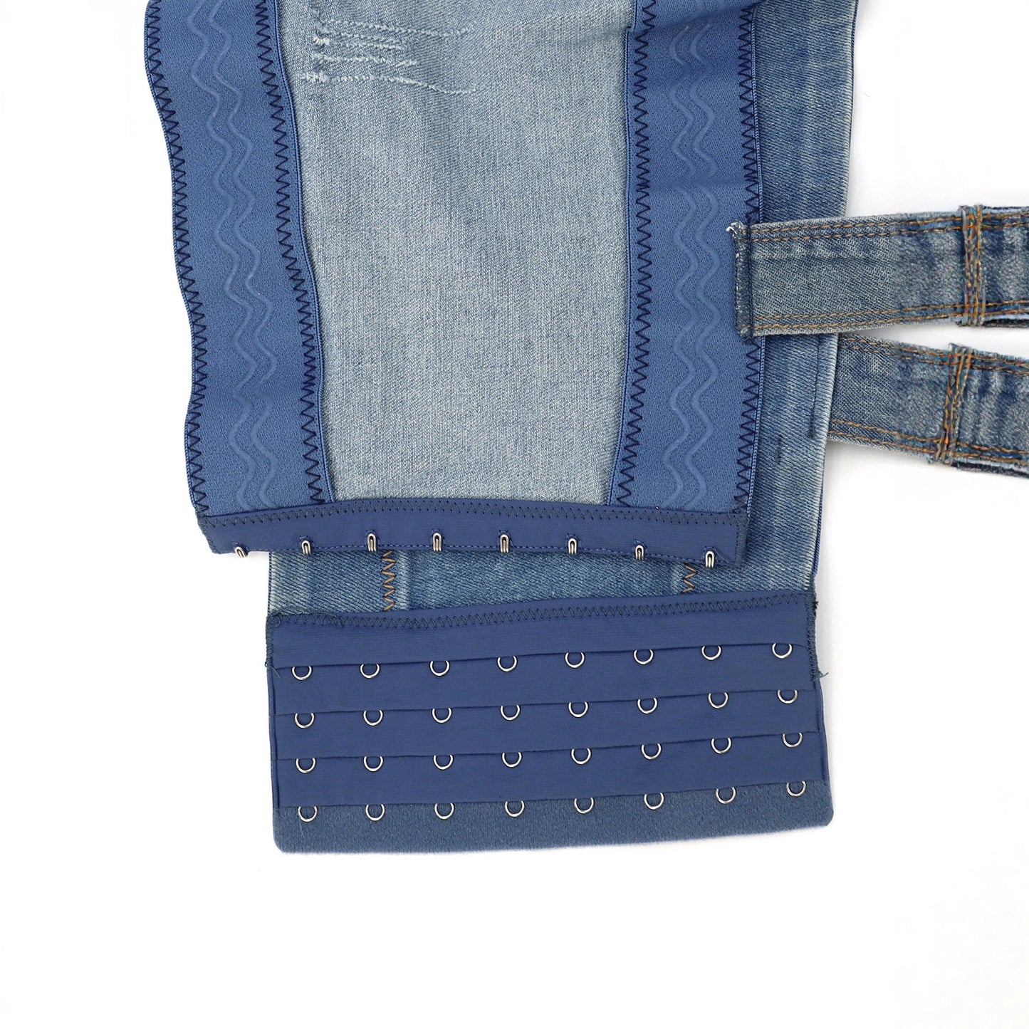 Cross Denim Hand-Stitched Diamond Sling Washed Removable Thick Shoulder Strap Back Strap Buckle Outer Wear