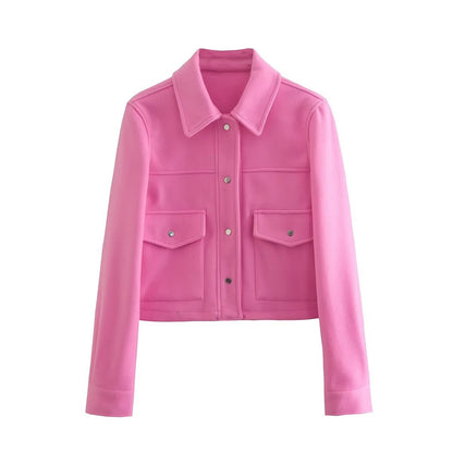 Autumn Women Clothing Street Casual Soft Woolen Jacket