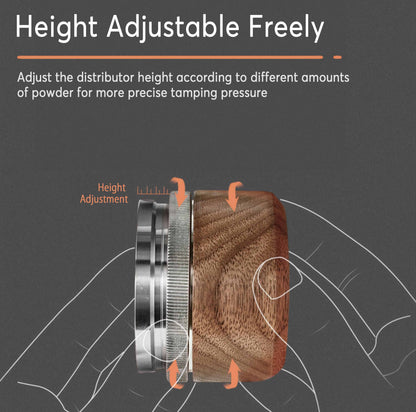 Tamper & Distributor with Wooden Handle