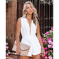 Spring Summer Sexy V neck Backless Jumpsuit Casual Party Romper for Women