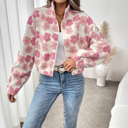 Autumn Winter Suede Jacket Women Short Zipper Office Casual Outerwear Women