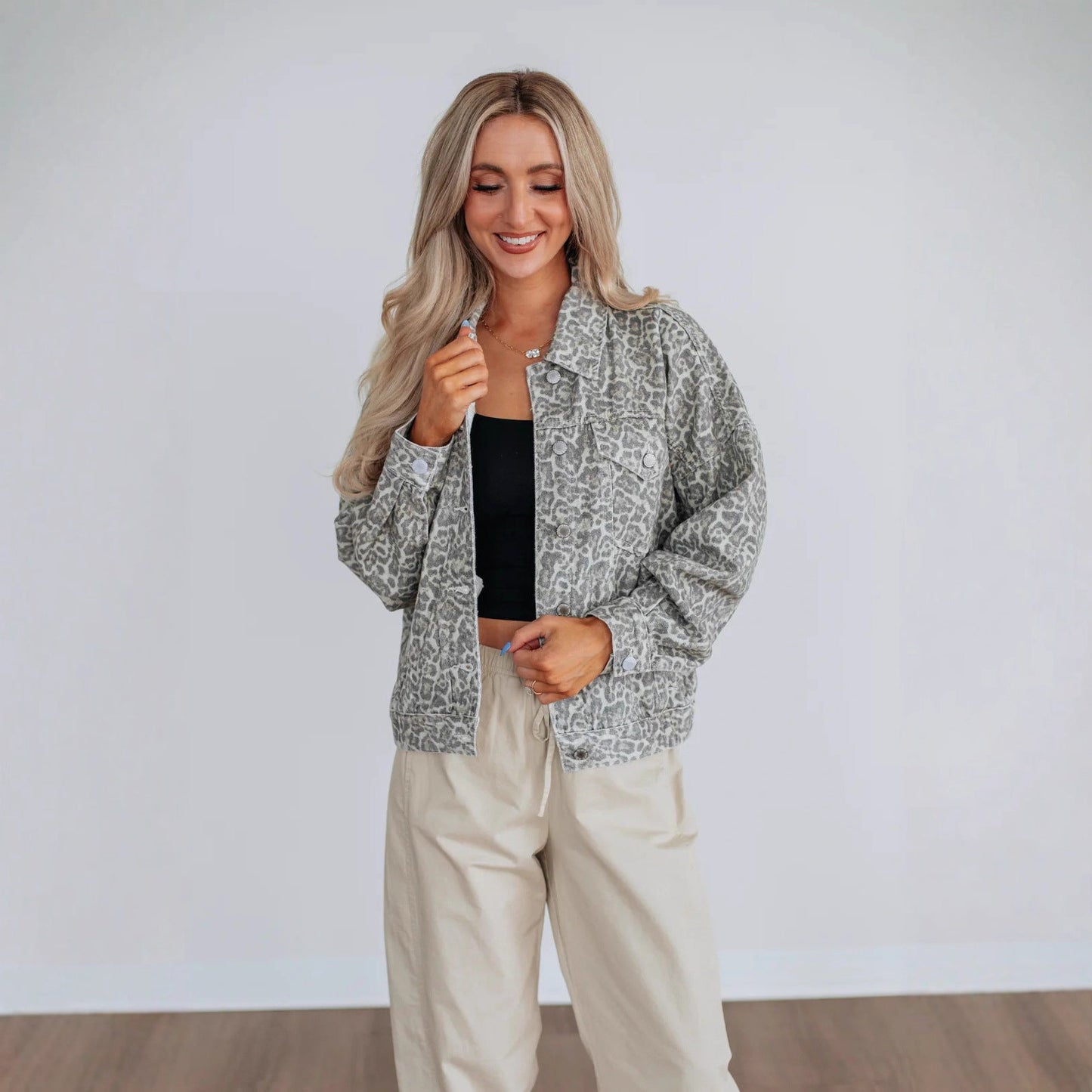 All Matching Loose Washed out Printed Coat Denim Jacket Women