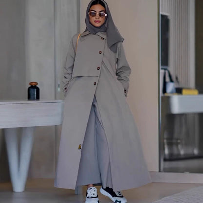 Arrival Autumn Winter Simplicity British Retro Motorcycle Mid Length Coat