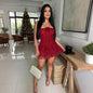 Woomen Tube Top Lace Romper Solid Color