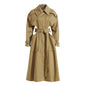 High Grade Long Trench Coat Women Spring Autumn Special Interest Design Deconstructed Hollow Out Cutout long Sleeve Cropped Outfit Lace up Coat