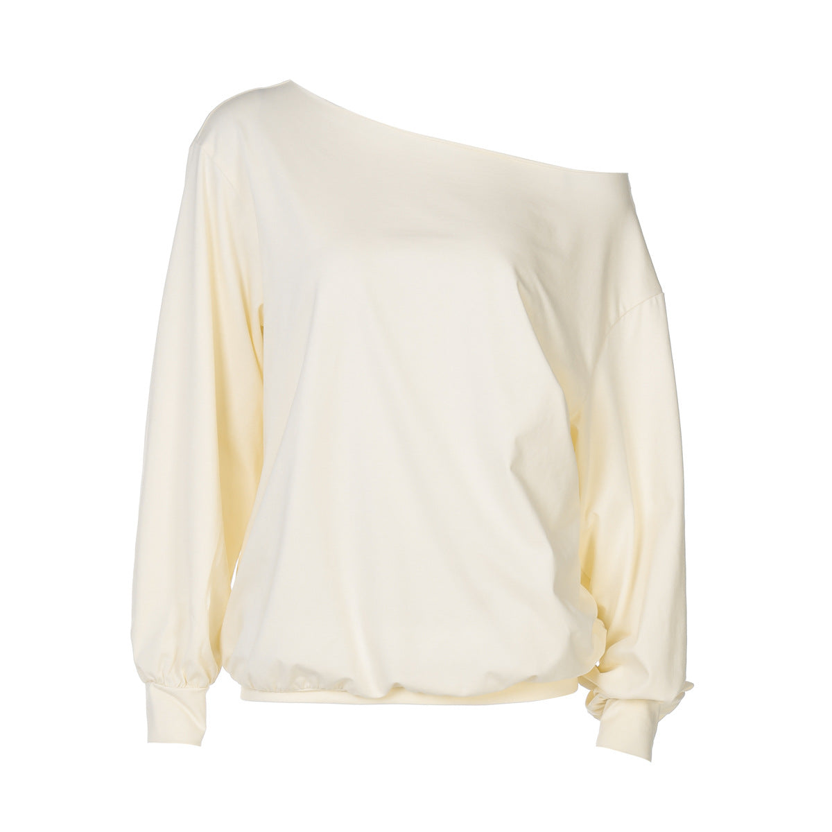 Women lothing Autumn Casual Loose Fitting Cropped Long Sleeve Solid Color Top