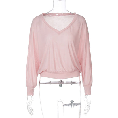 Women Clothing Summer Niche Design See through Anti Blouse Waist Controlled Long Sleeves Top Women