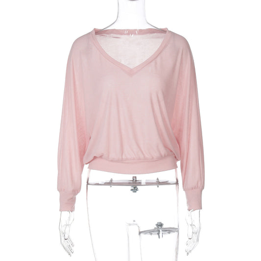 Women Clothing Summer Niche Design See through Anti Blouse Waist Controlled Long Sleeves Top Women