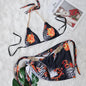 Sexy Tied Swimsuit Vacation Swimsuit Luxury Rhinestone Bikini Three-Piece Set