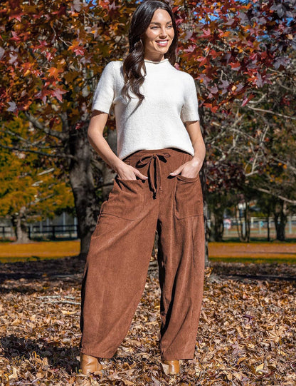 Autumn Winter Corduroy Casual Slimming Harem Pants Wide Leg Pants Women Clothing
