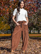 Autumn Winter Corduroy Casual Slimming Harem Pants Wide Leg Pants Women Clothing