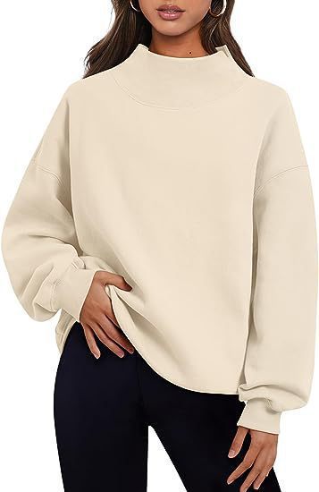 Women Autumn Winter Casual Fleece Shirt Women Thick Half Turtleneck Loose Sweatshirts