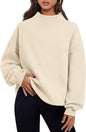 Women Autumn Winter Casual Fleece Shirt Women Thick Half Turtleneck Loose Sweatshirts