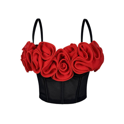 Three Dimensional Floral Boning Corset Bra Pure Want Tube Top Vest Mesh Breathable Inner Wear Boning Corset Top Sexy Sling