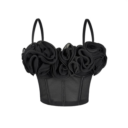 Three Dimensional Floral Boning Corset Bra Pure Want Tube Top Vest Mesh Breathable Inner Wear Boning Corset Top Sexy Sling