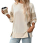 Women round Neck Multicolor round Neck All Matching Casual Loose Sweatshirt