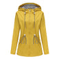 Waterproof Hooded Trench Coat - Mid-Length Raincoat for Women