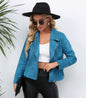 Women Clothing Spring Autumn Collared Zipper Small Long Sleeve Jacket
