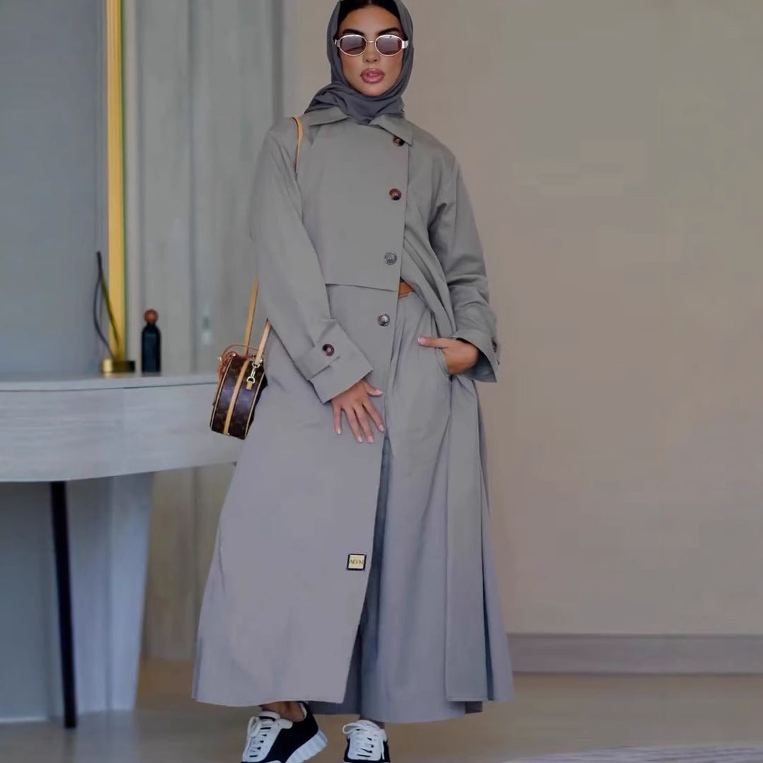 Arrival Autumn Winter Simplicity British Retro Motorcycle Mid Length Coat