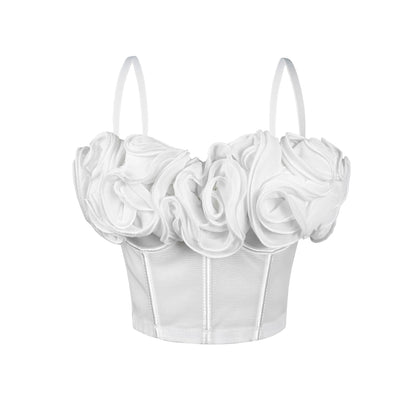 Three Dimensional Floral Boning Corset Bra Pure Want Tube Top Vest Mesh Breathable Inner Wear Boning Corset Top Sexy Sling