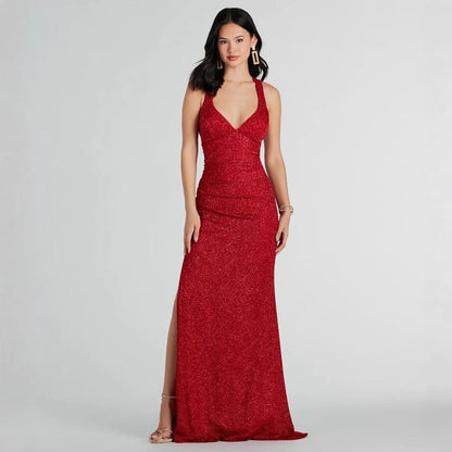 Women Clothing Sexy Backless Lace up Dress All Matching Maxi Dress