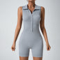 Body Shaping Sports Jumpsuit Button Slim Women Sleeveless Yoga Fitness Jumpsuit