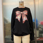 Women's Clothing Top Autumn Winter Sweater Bowknot Halloween Christmas Loose Long Sleeve