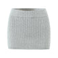 Solid Color Slim Fit Knit Short Skirt for Women Autumn Sexy Casual All Match High Waist Tight Sheath Skirt