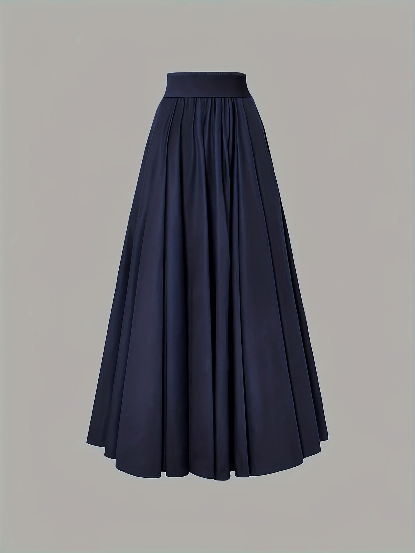 Acetate Satin Dark Blue Slim Fit Autumn Dress Large Skirt Embellished High Grade Women Long Skirt