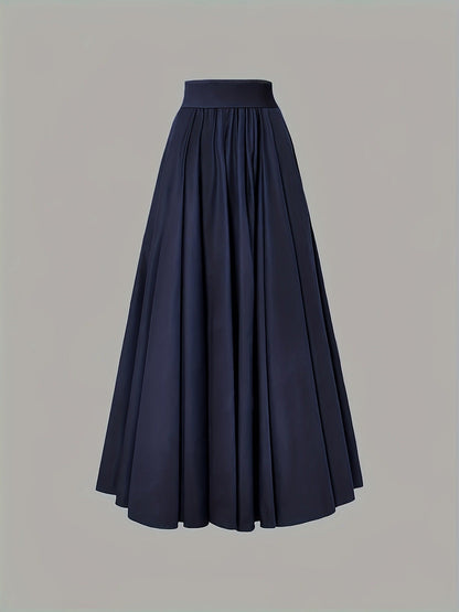 Acetate Satin Dark Blue Slim Fit Autumn Dress Large Skirt Embellished High Grade Women Long Skirt