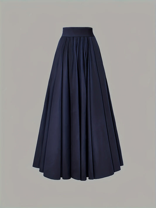 Acetate Satin Dark Blue Slim Fit Autumn Dress Large Skirt Embellished High Grade Women Long Skirt