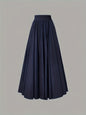 Acetate Satin Dark Blue Slim Fit Autumn Dress Large Skirt Embellished High Grade Women Long Skirt