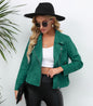 Women Clothing Spring Autumn Collared Zipper Small Long Sleeve Jacket
