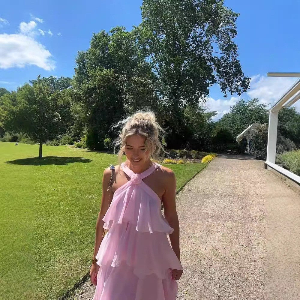 Arrival Dress Tiered Dress Sexy Pink Strap Backless Sexy Dress