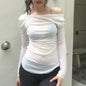Women Clothing Summer Sexy U Neck Sexy See through Long Sleeves Sun Protective Blouse Top