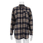Autumn Winter Classic Retro Boyfriend Plaid Shacket Women All Match Loose Shirt