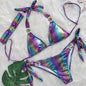 Sexy Bikini Crystal Diamond Three Piece Split Swimsuit Beach Shiny Women Swimsuit